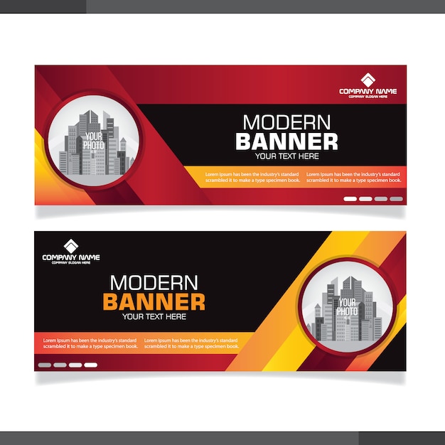 Red and Orage business banner template 