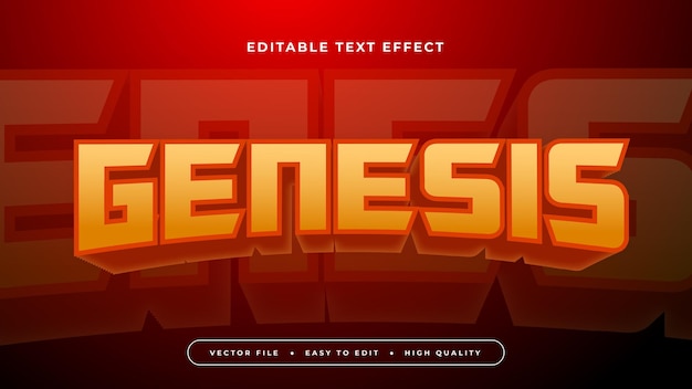 red and orange genesis 3d editable text effect font style