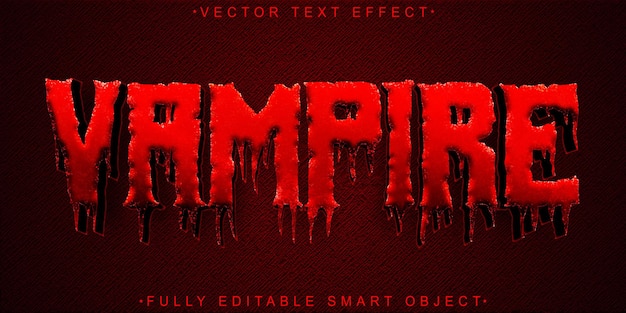 Red Blood Horror Vampire Vector Fully Editable Smart Object Text Effect
