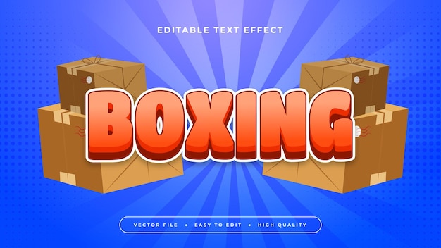 Red blue and brown boxing 3d editable text effect font style