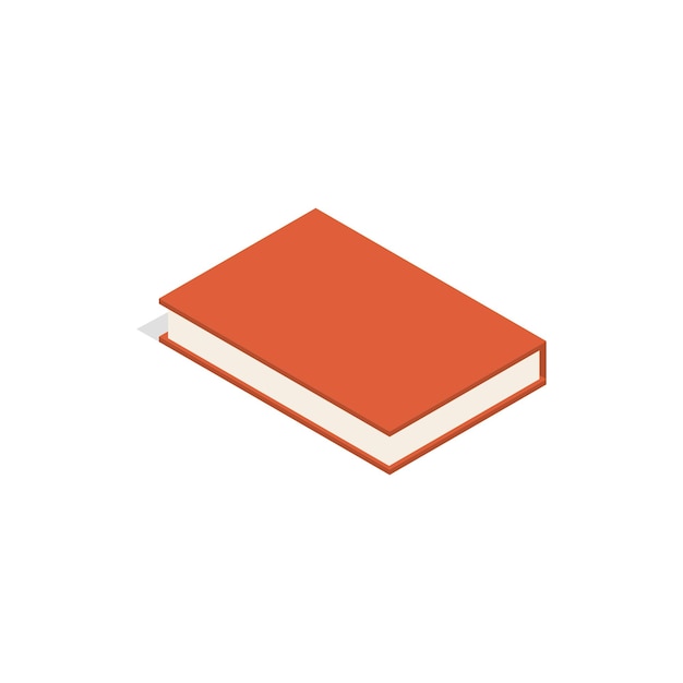 Red book icon in isometric 3d style on a white background