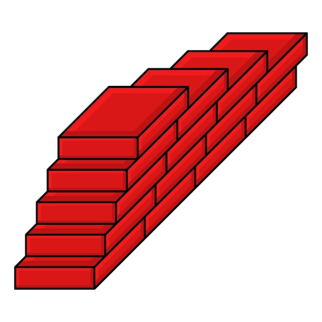 red brick stack icon simple vector isolated on white background
