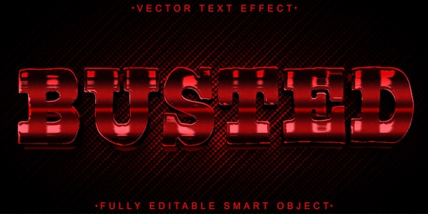 red busted vector fully editable smart object text effect