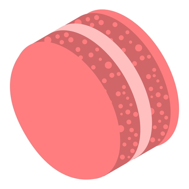 Red cream macaroon icon Isometric of red cream macaroon vector icon for web design isolated on white background