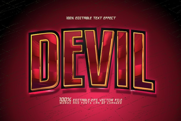 red devil 3d editable text effect