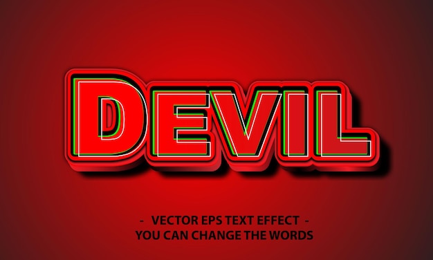 red devil text with effect illustration