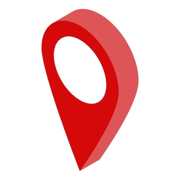 Red gps map pin icon Isometric of red gps map pin vector icon for web design isolated on white background