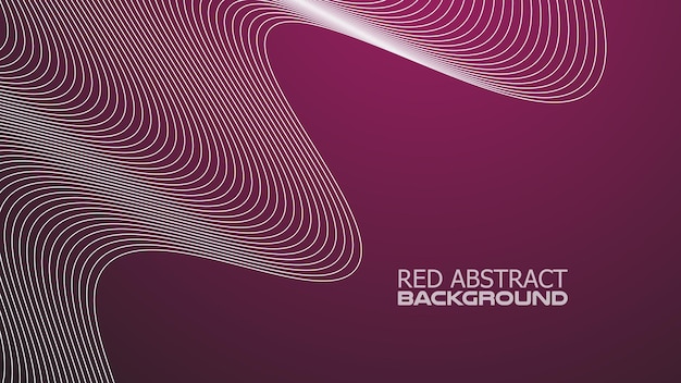 Red gradient with curve line abstract background vector image