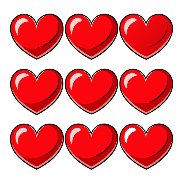 Red heart on white background