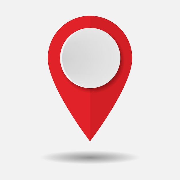 Red map pin isolated icon on white background Vector illustration