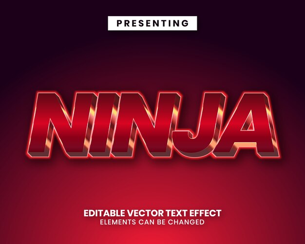 Red metallic text effect