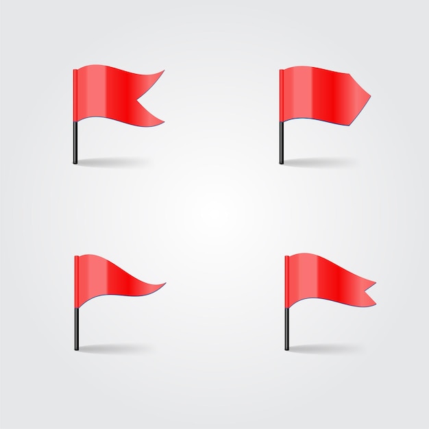 Red Point Flag vector editable design