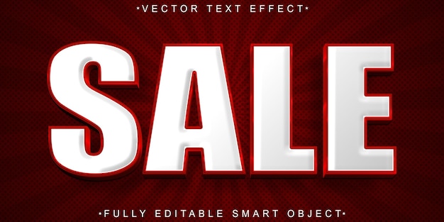 Red Sale Vector Fully Editable Smart Object Text Effect