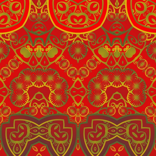 red seamless textured abstract background with a combination of gold