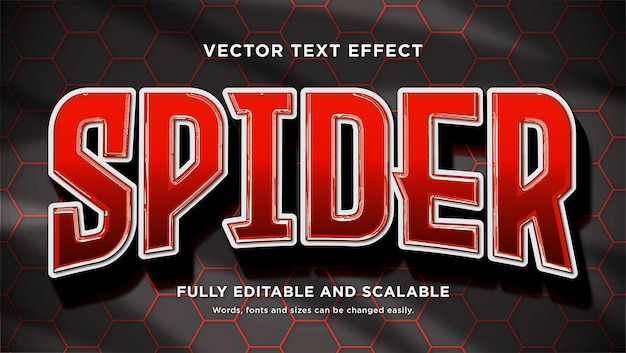 red spider text effect editable vector