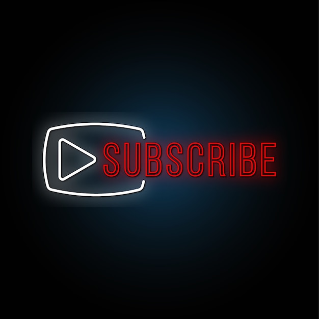 Red subscribe button design.