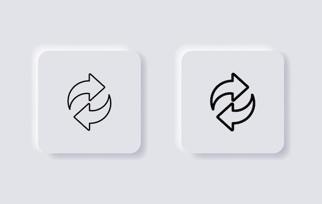 refresh icon with two arrows recycle update symbol exchange icons in neumorphism neumorphic ui