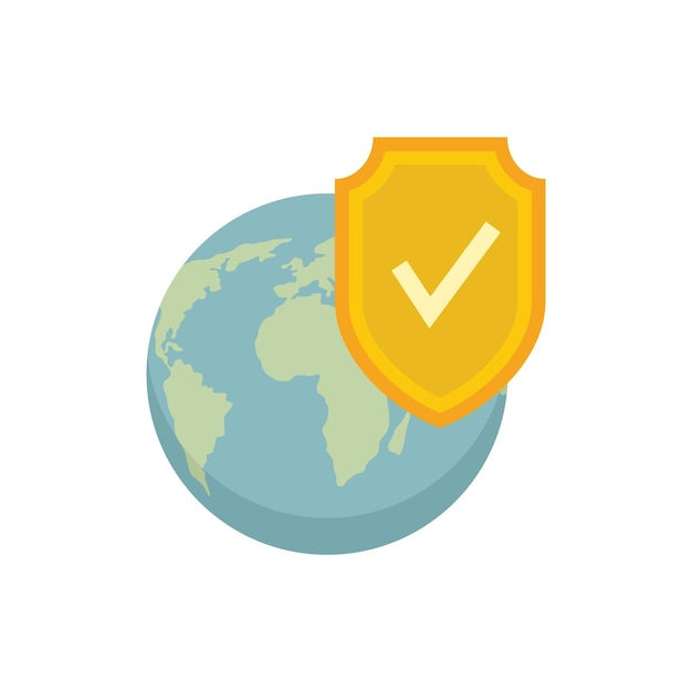 Reliability world icon flat vector Globe trip Earth route isolated