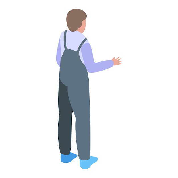 Remodeling worker icon isometric vector Home renovation Wall repair