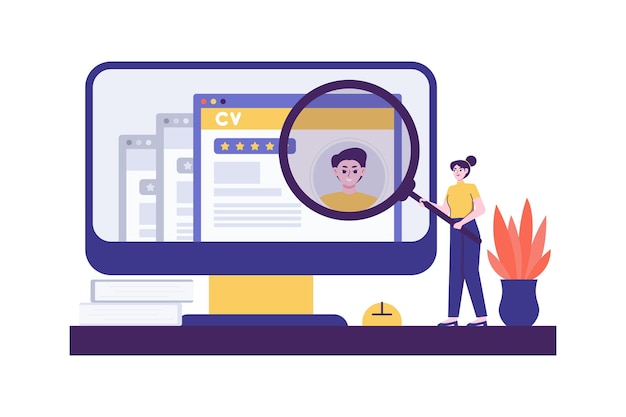 Remote Recruitment Colorful Flat Illustration