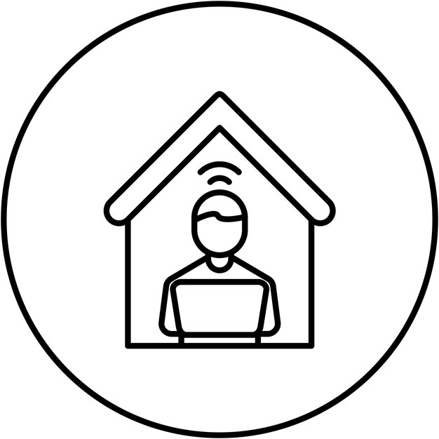 remote work icon vector image can be used for digital nomad