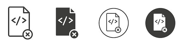 Remove coding file icon Simple outline vector logo
