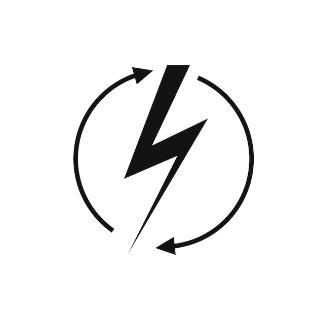renewable energy icon graphic design template lightning bolt vector illustration