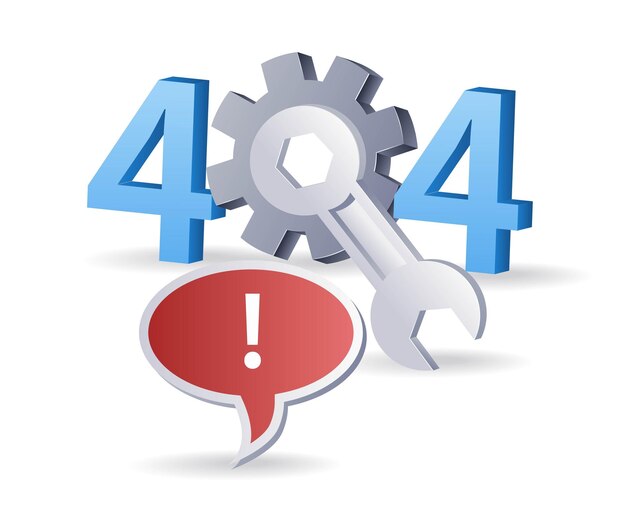 Repair error warning flat isometric 3d illustration