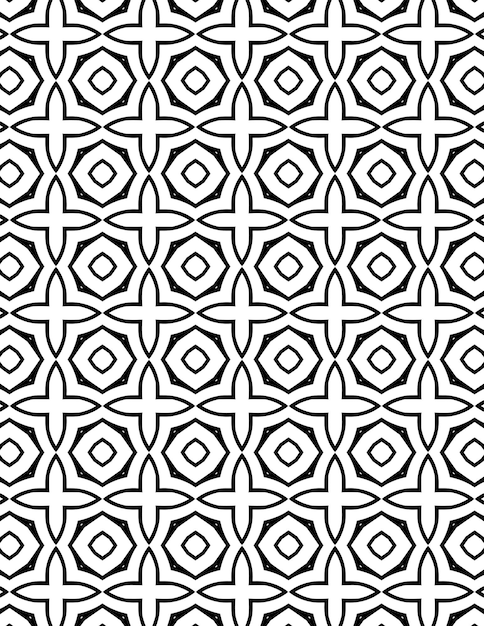 Repeated Geometric Pattern Background Illustration Black And White Lineart