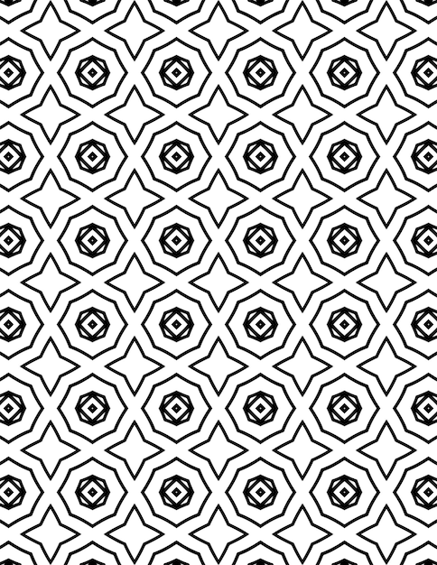 repeated geometric pattern background illustration black and white lineart