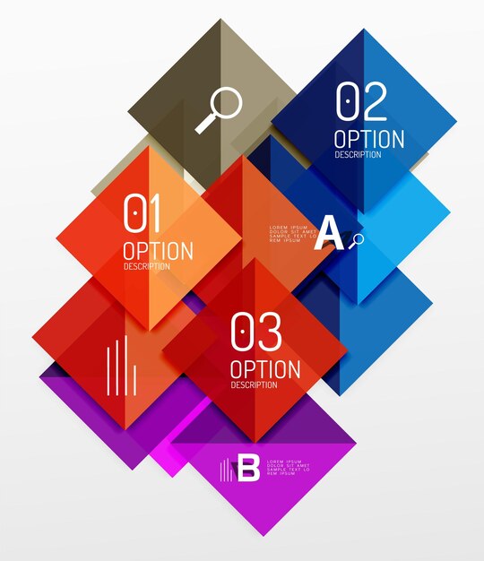 Repetition of overlapping color squares geometric modern background
