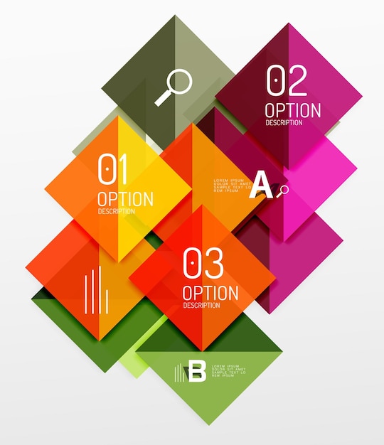 Repetition of overlapping color squares geometric modern background