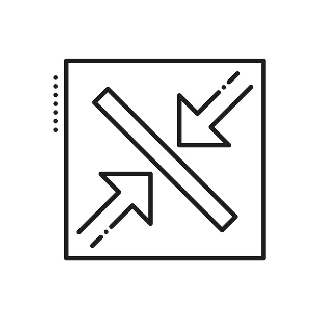 Resize and scale vector line icon Reduce zoom and change expand symbol Scaling increase decrease arrows changing size maximize and smaller