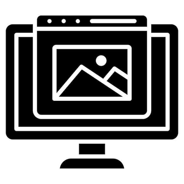 Responsive Design Glyph Solid Black Illustration