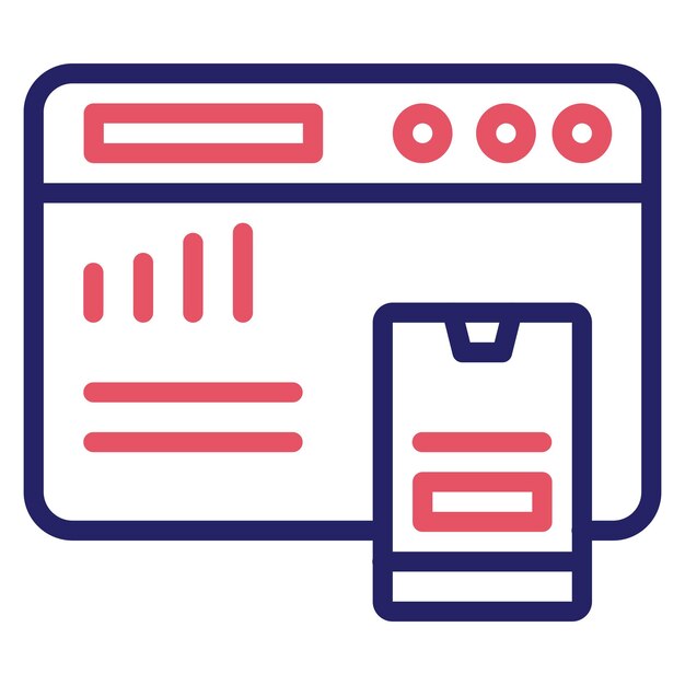 Responsive vector icon illustration of SEO and SEM iconset