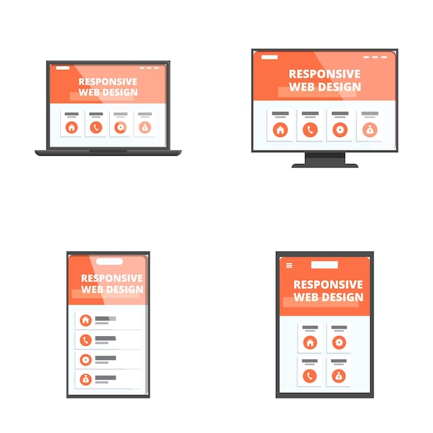Responsive web design concept across devices