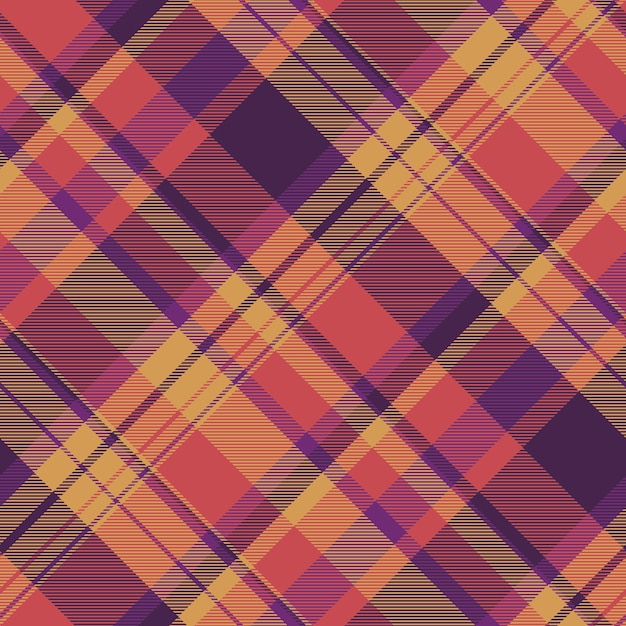 Retail check seamless fabric domestic textile vector plaid Love background tartan texture pattern in red and orange colors