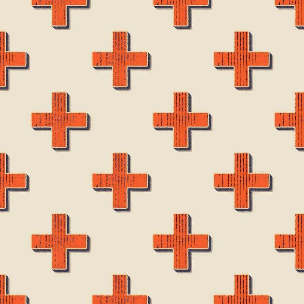 retro crosses pattern, abstract geometric background in 80s, 90s style. geometrical simple illustration