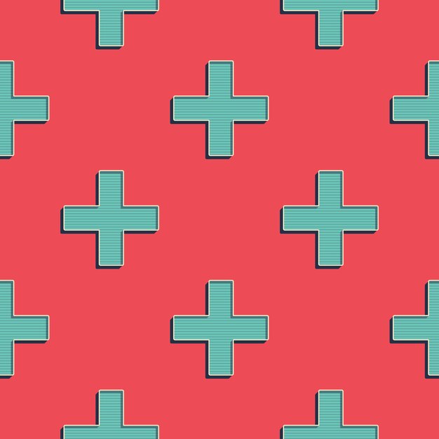 retro crosses pattern, abstract geometric background in 80s, 90s style. geometrical simple illustration