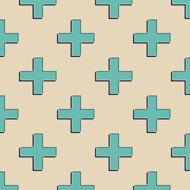 Retro crosses pattern. Abstract geometric background in 80s, 90s style image. Geometrical simple illustration