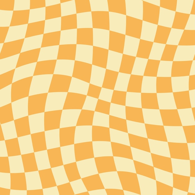 Retro curved yellow checkerd pattern background