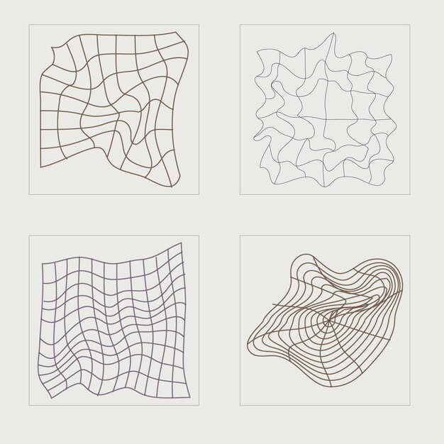 Retro futuristic elements for design Brutalism star and flower shapes For modern Tshirts designed