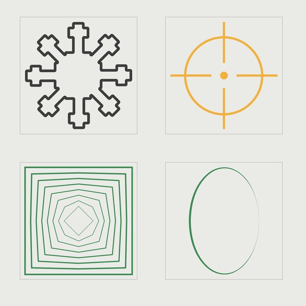 Retro futuristic elements for design Brutalism star and flower shapes Modern abstract forms
