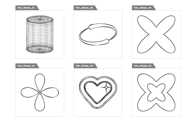 Retro futuristic elements for design Retro futuristic graphic ornaments For modern Tshirts designed