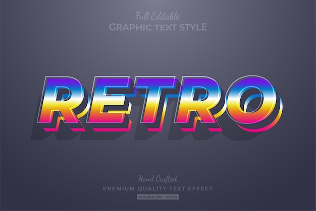Retro Gradient Vintage Editable Text Effect Font Style