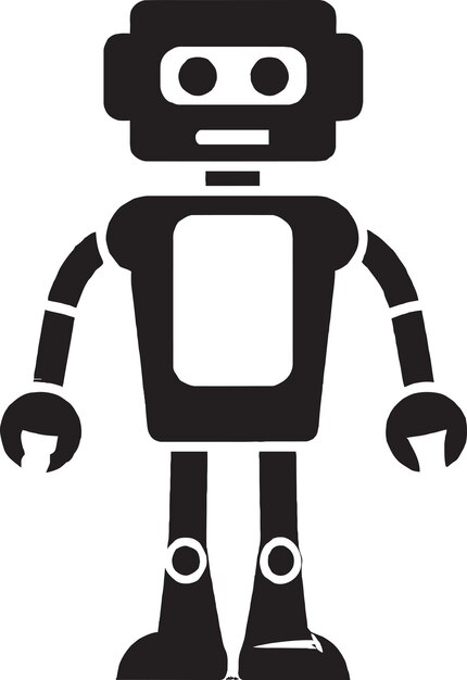retro robot vector icon set
