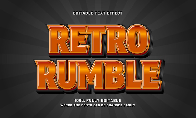 retro rumble editable text effects with a kids and play theme