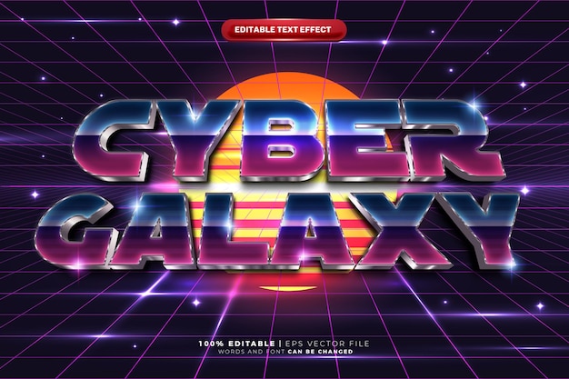 Retro SciFi Futuristic 80s Editable Text Effect Virtual Reality Tech