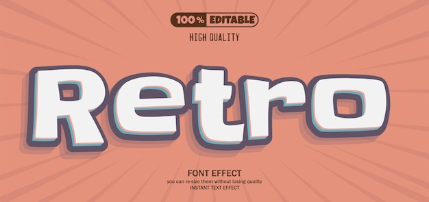 Retro text effect Editable text effect