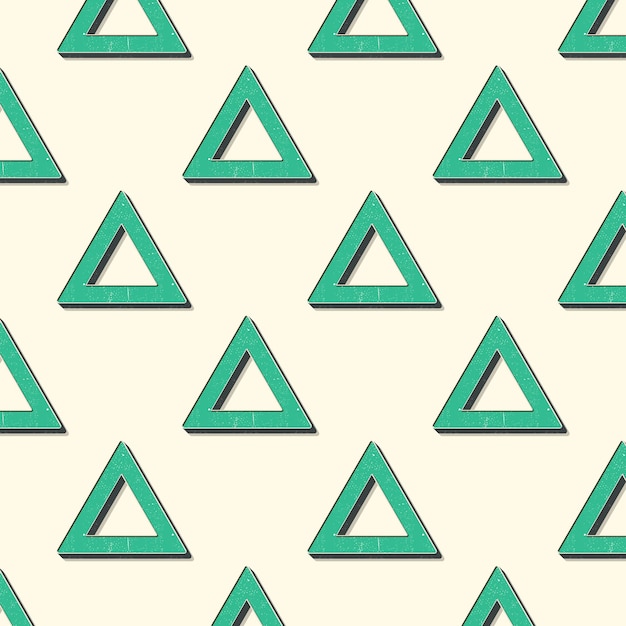 Retro triangles pattern, abstract geometric background in 80s, 90s style. Geometrical simple illustration